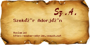 Szekér Adorján névjegykártya